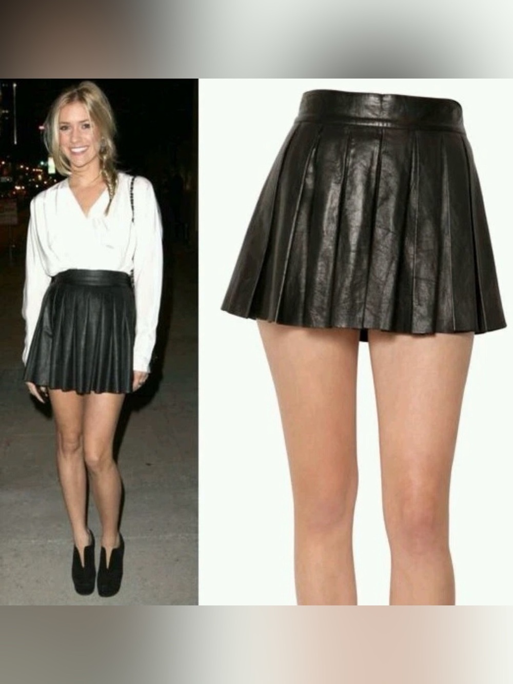 Alice + Olivia Leather Mini Skirt